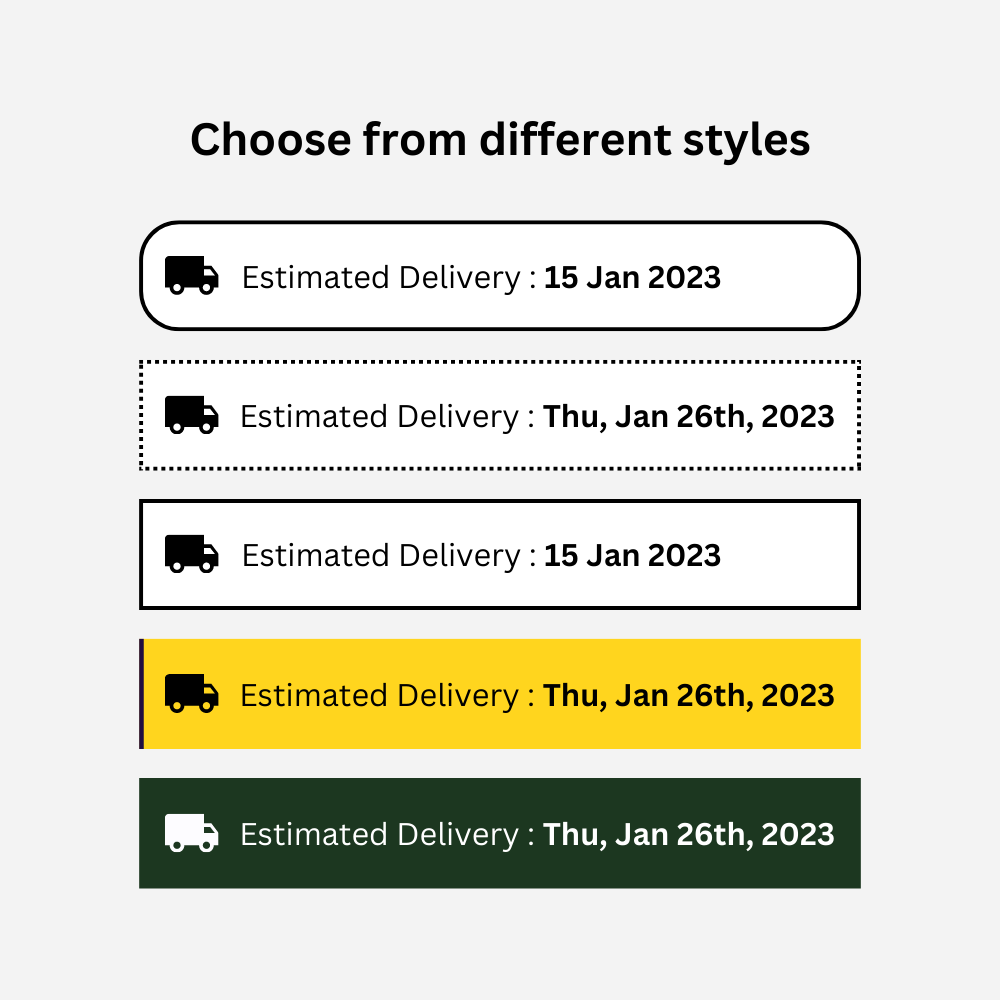 Estimated Delivery Date Widget - Shopify