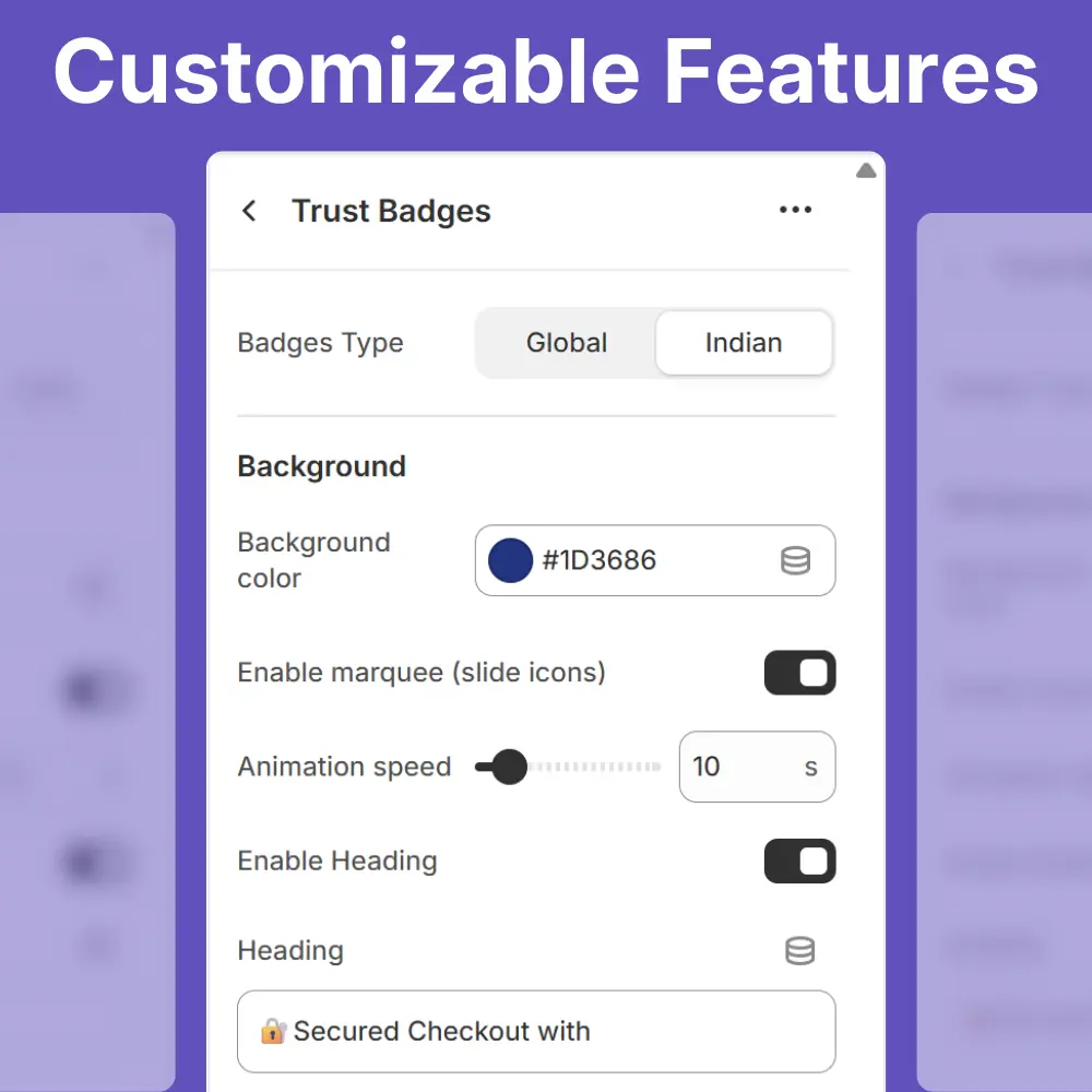 Bottom Menu - Shopify (3) Payment Trust Bagdes - Shopify