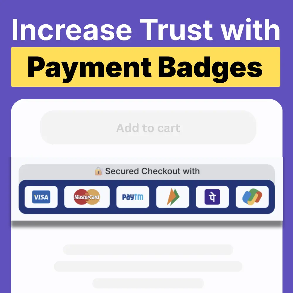 Bottom Menu - Shopify Payment Trust Bagdes - Shopify