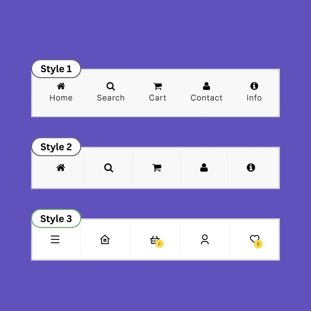 Bottom Menu Styles Sticky Bottom Menu Bar - Woocommerce