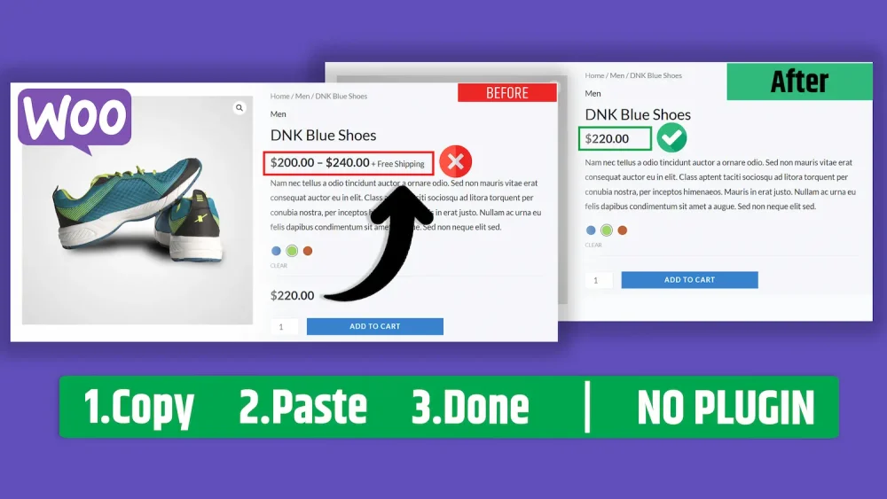 Hide Variable Price Range in Woocommerce Product Page