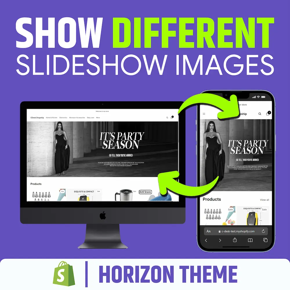 Different Slideshow Images for Desktop & Mobile - Shopify | Horizon Theme