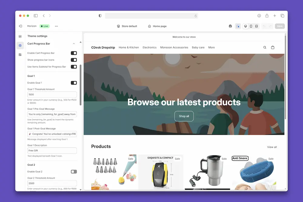 845shots_so Cart Progress Bar - Shopify