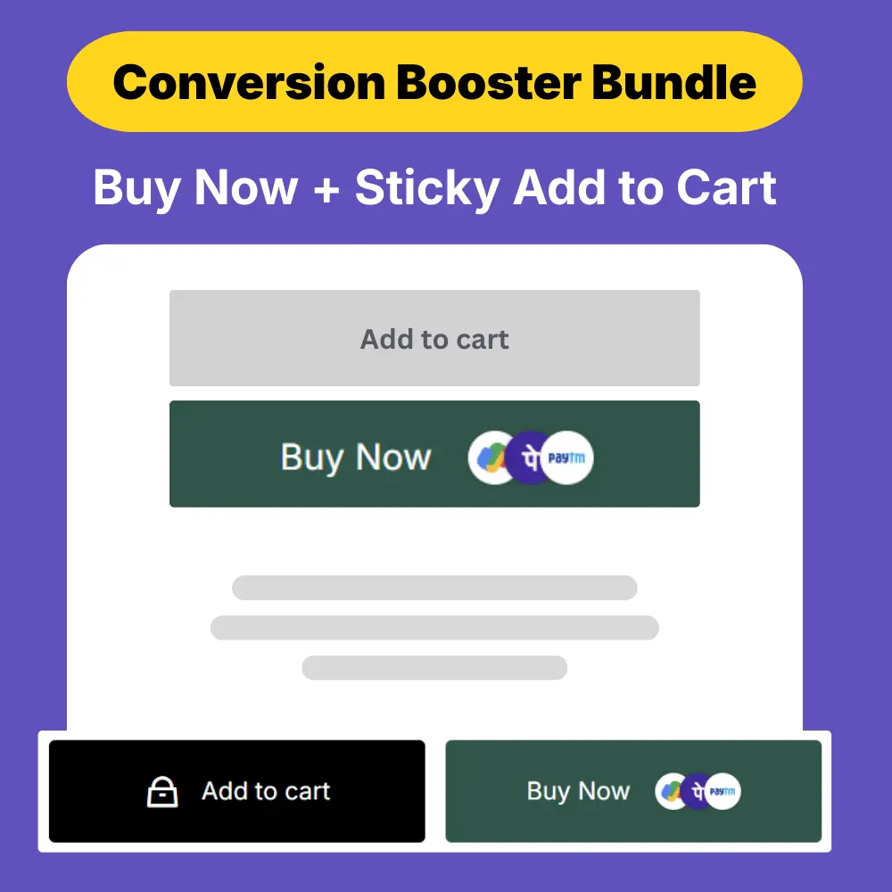 Bottom Menu - Shopify (2) Conversion Booster Bundle - Buy Now Button + Sticky Add to Cart