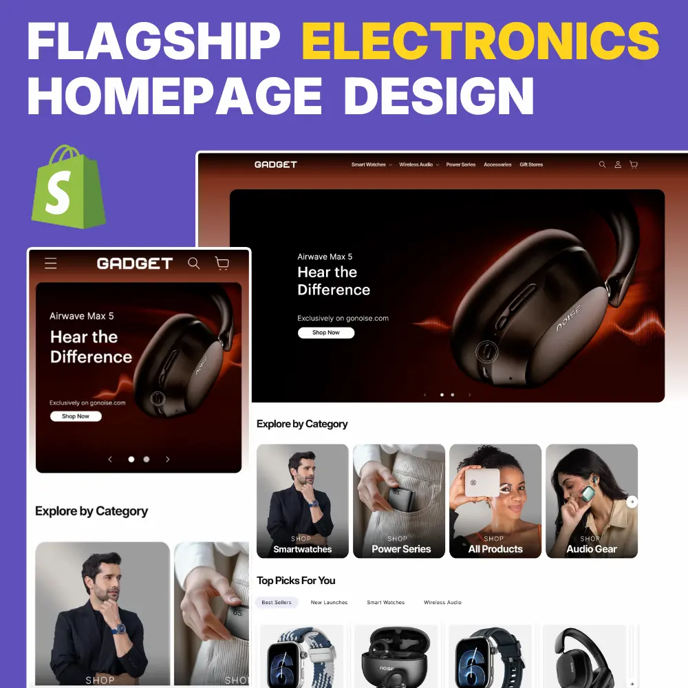 Electronics Gadget Home Page Design Electronics/Gadget Store Home Page Design