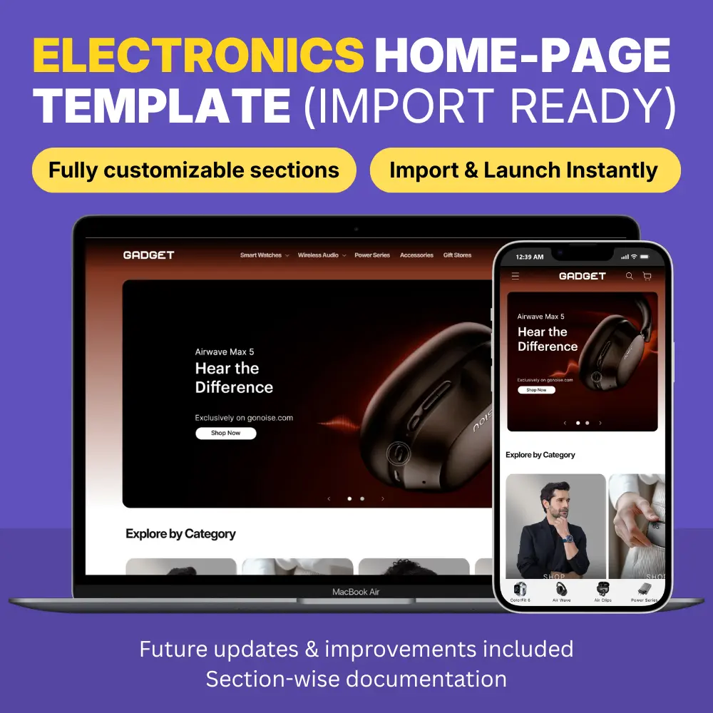Electronics/Gadget Store Home Page Template