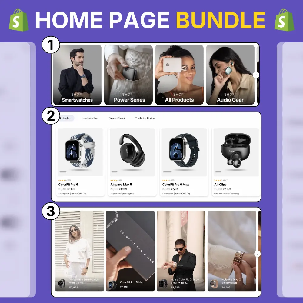 Bundle of 3 Premium Home Page Sections - Shopify