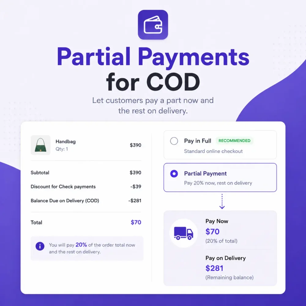 Partial COD - Risk Free COD Woocommerce Partial COD - Risk Free COD Woocommerce